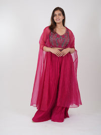 Embroidered top with Plazzo and Dupatta