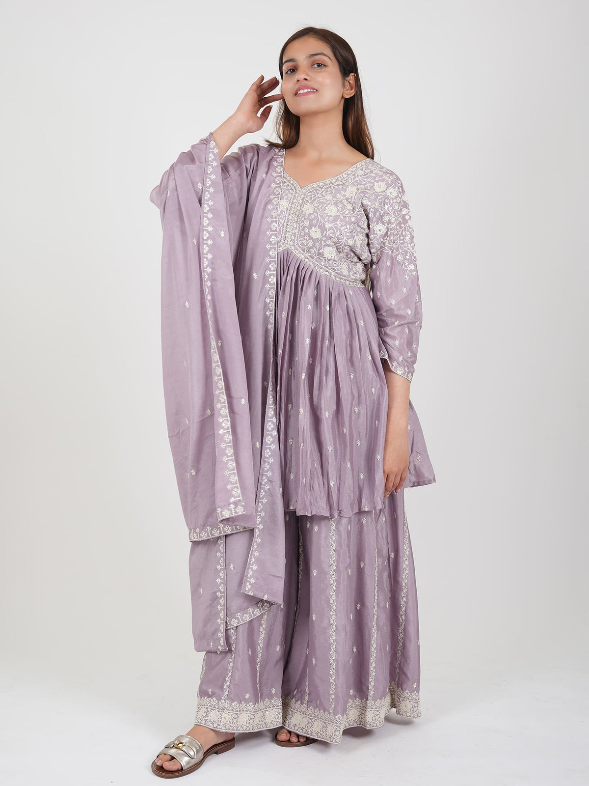 PEPLUM SHARARA KURTI SET