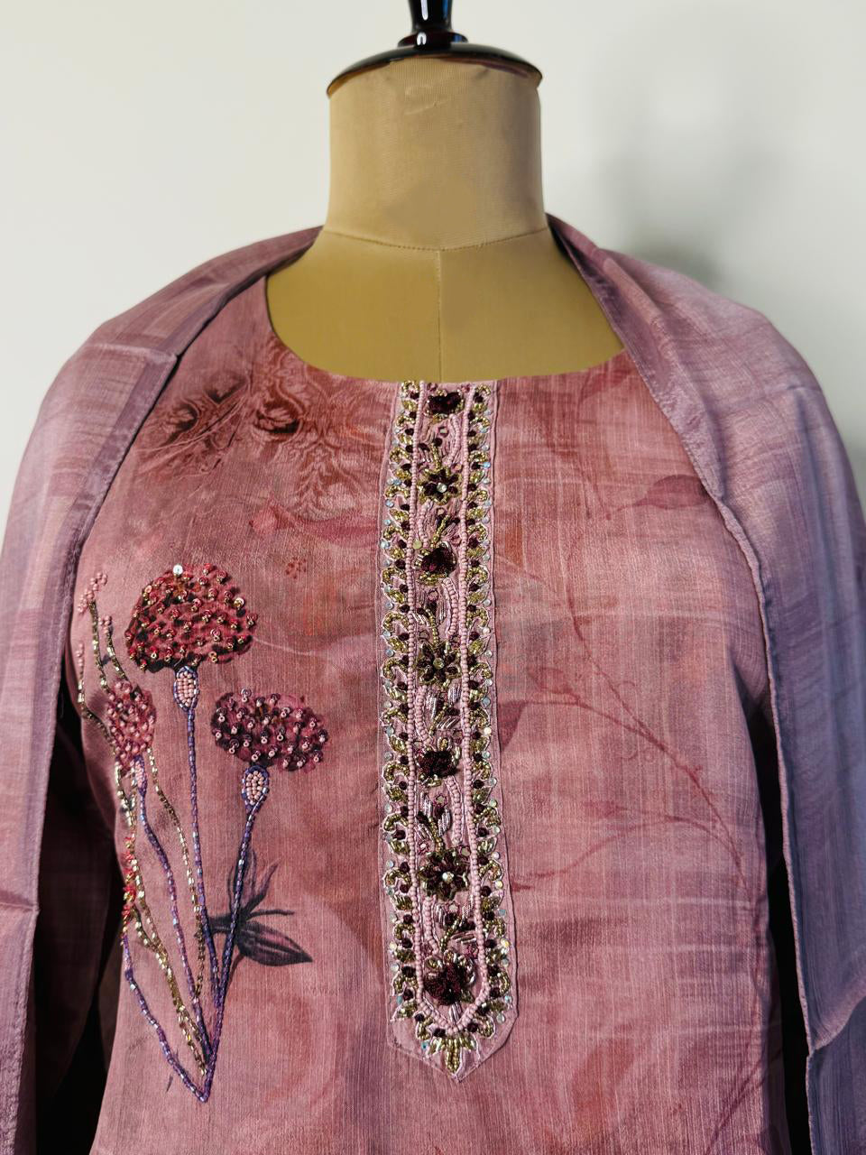 Peach Kurti Pant Dupatta